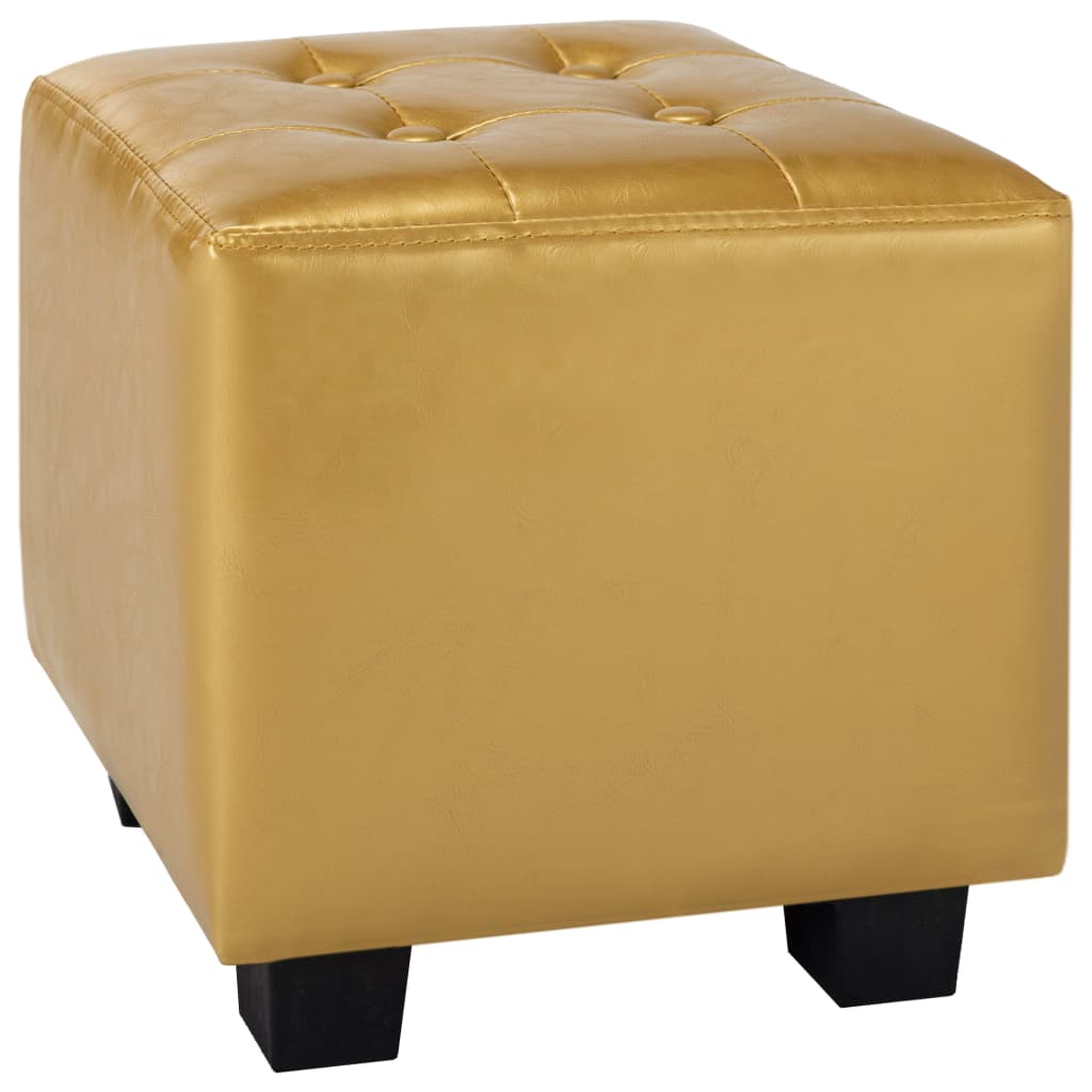 Sessel mit Fußhocker Glänzendes Golden Kunstleder | Stepinfit.de