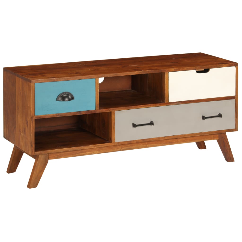 

vidaXL Tv-meubel met 3 lades 110x35x50 cm massief acaciahout