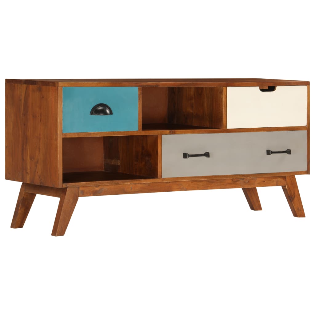 TV stolek se 3 zásuvkami 110 x 35 x 50 cm masivní akácie - obrázek 14