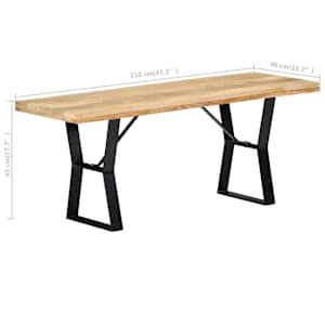 Lavice 110 cm masivní mangovníkové dřevo - obrázek 8