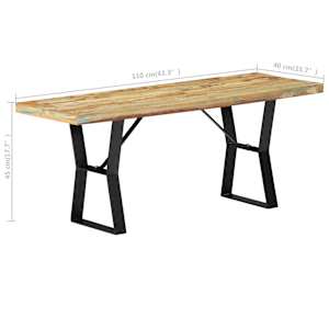 Lavice 110 cm masivní recyklované dřevo - obrázek 8