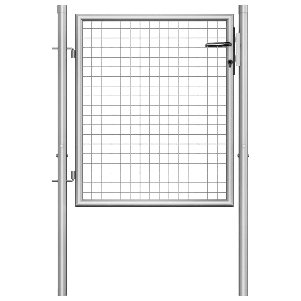 vidaXL Gartentor Verzinkter Stahl 105x125 cm Silbern