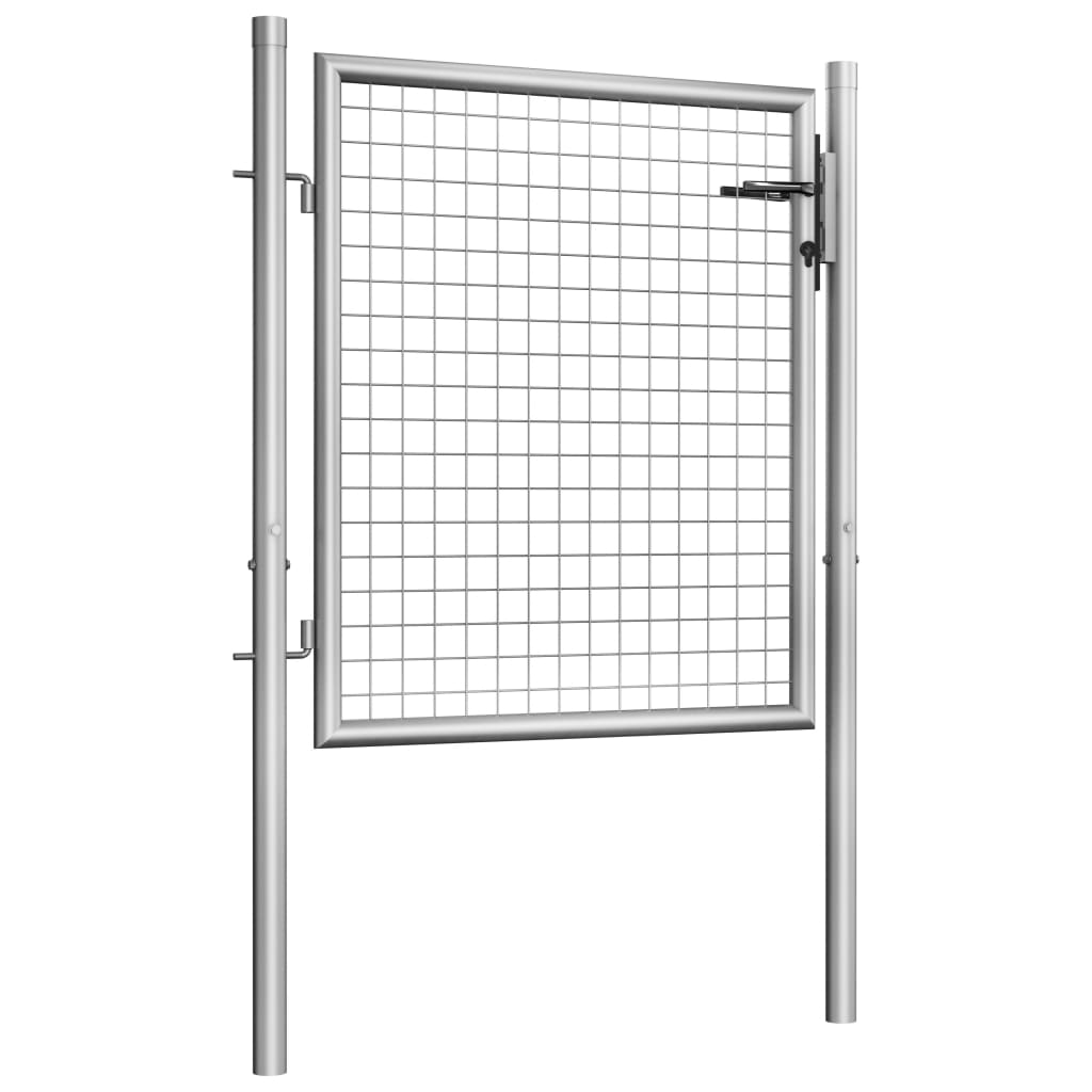 

vidaXL Poort 105x125 cm gegalvaniseerd staal zilverkleurig