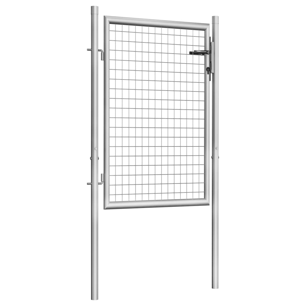 

vidaXL Poort 105x150 cm gegalvaniseerd staal zilverkleurig