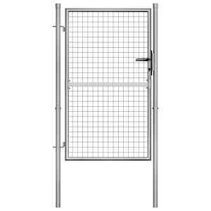 Vrtna vrata iz pocinkanega jekla 100x125 cm srebrne barve