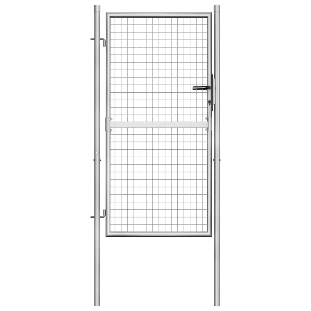 vidaXL Gartentor Verzinkter Stahl 105x200 cm Silbern