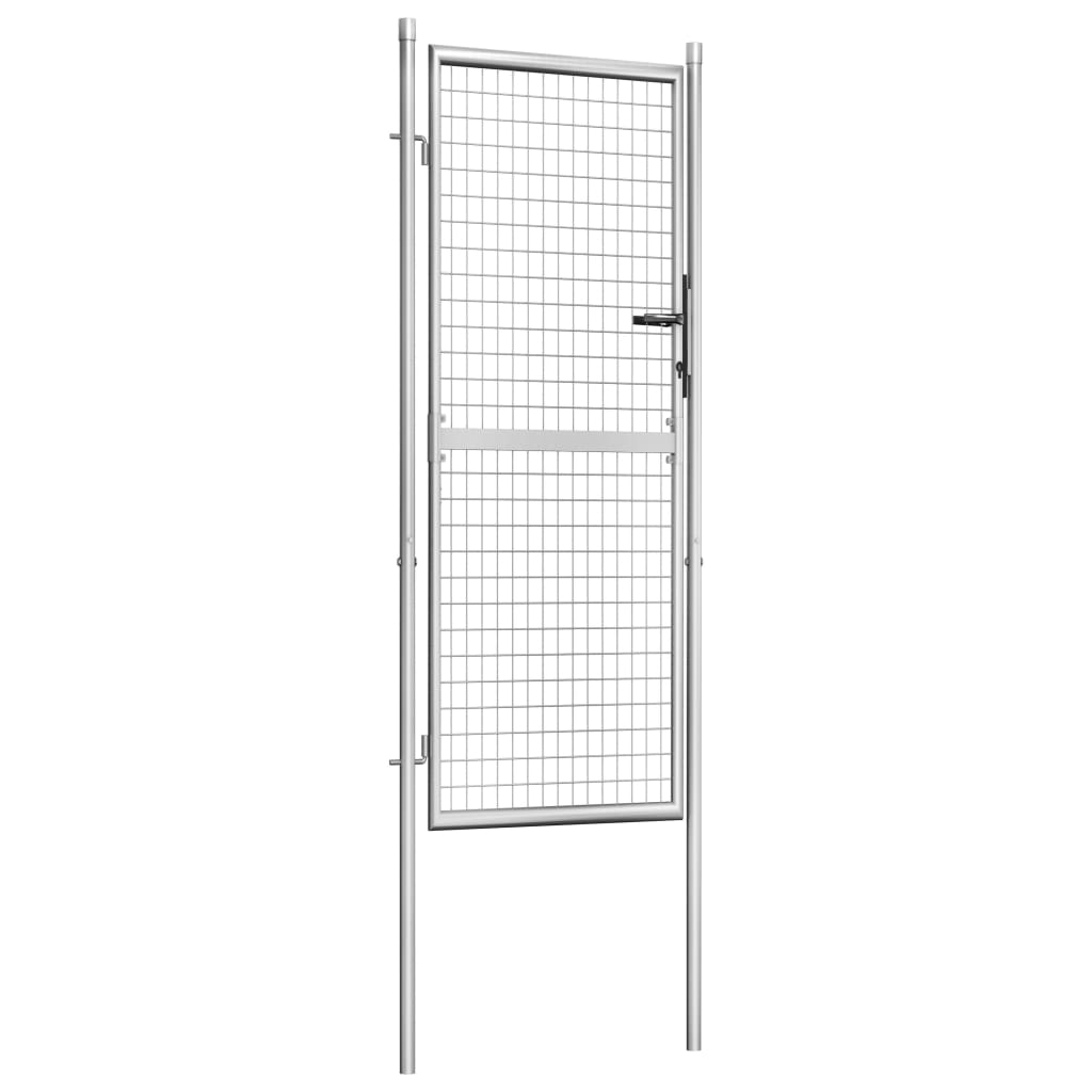 vidaXL Poort 105x250 cm gegalvaniseerd staal zilverkleurig afbeelding