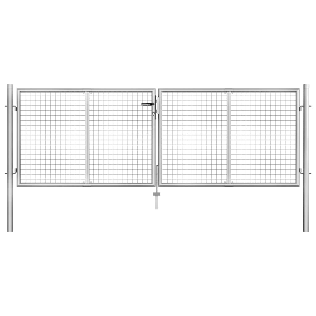 vidaXL Gartentor verzinkter Stahl 300 x 75 cm Silber