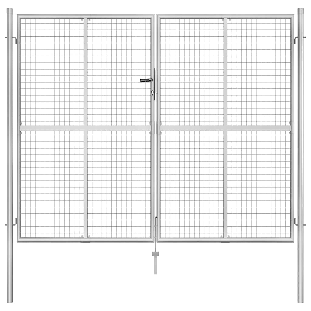 vidaXL Zahradní brána pozinkovaná ocel 306x200 cm stříbrná