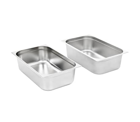 vidaXL Gastronormbeholdere 2 stk GN 1/1 150 mm rustfritt stål