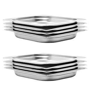 Gastronomske posode 8 kosov GN 1/2 40 mm nerjaveče jeklo