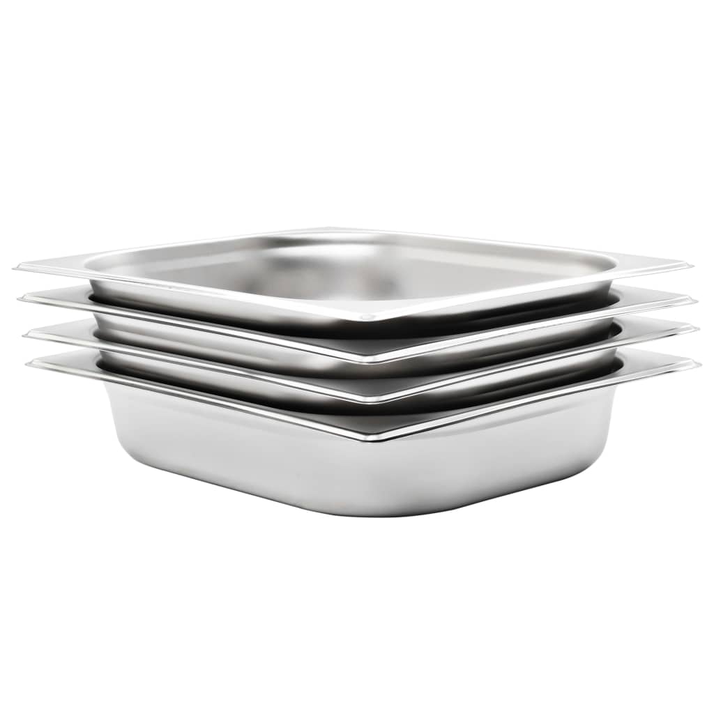 vidaXL Gastronádoby 4 ks GN 1/2 65 mm nerezová ocel