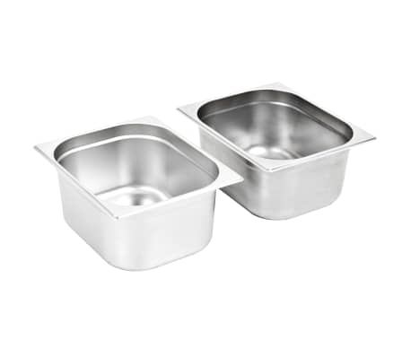 vidaXL Gastronorm indai, 2 vnt., nerūdijantis plienas