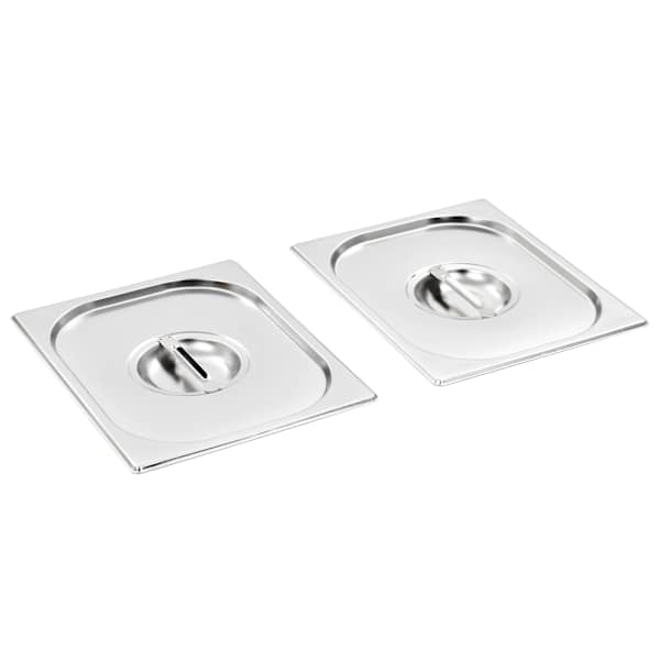 vidaXL Kaaned GN 1/2 pannile, 2 tk, roostevaba teras