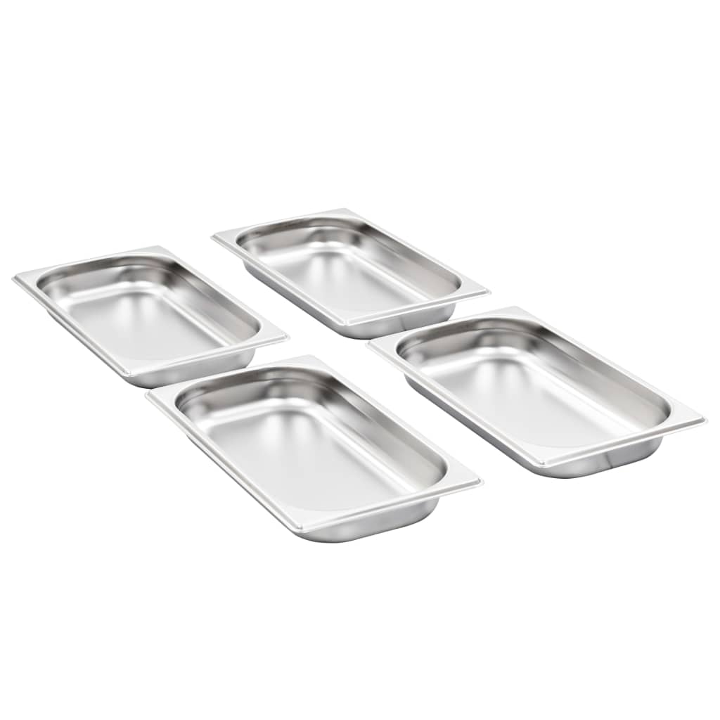 vidaXL Recipientes gastronorm 12 pcs GN 1/3 40 mm aço inoxidável