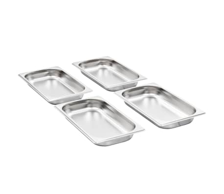 vidaXL Recipientes gastronorm 12 pcs GN 1/3 40 mm aço inoxidável