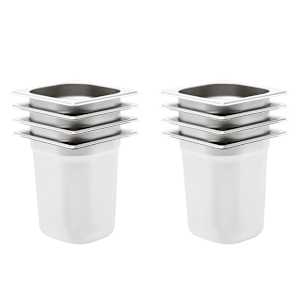 Gastronádoby 8 ks GN 1/6 200 mm nerezová ocel - obrázek 1
