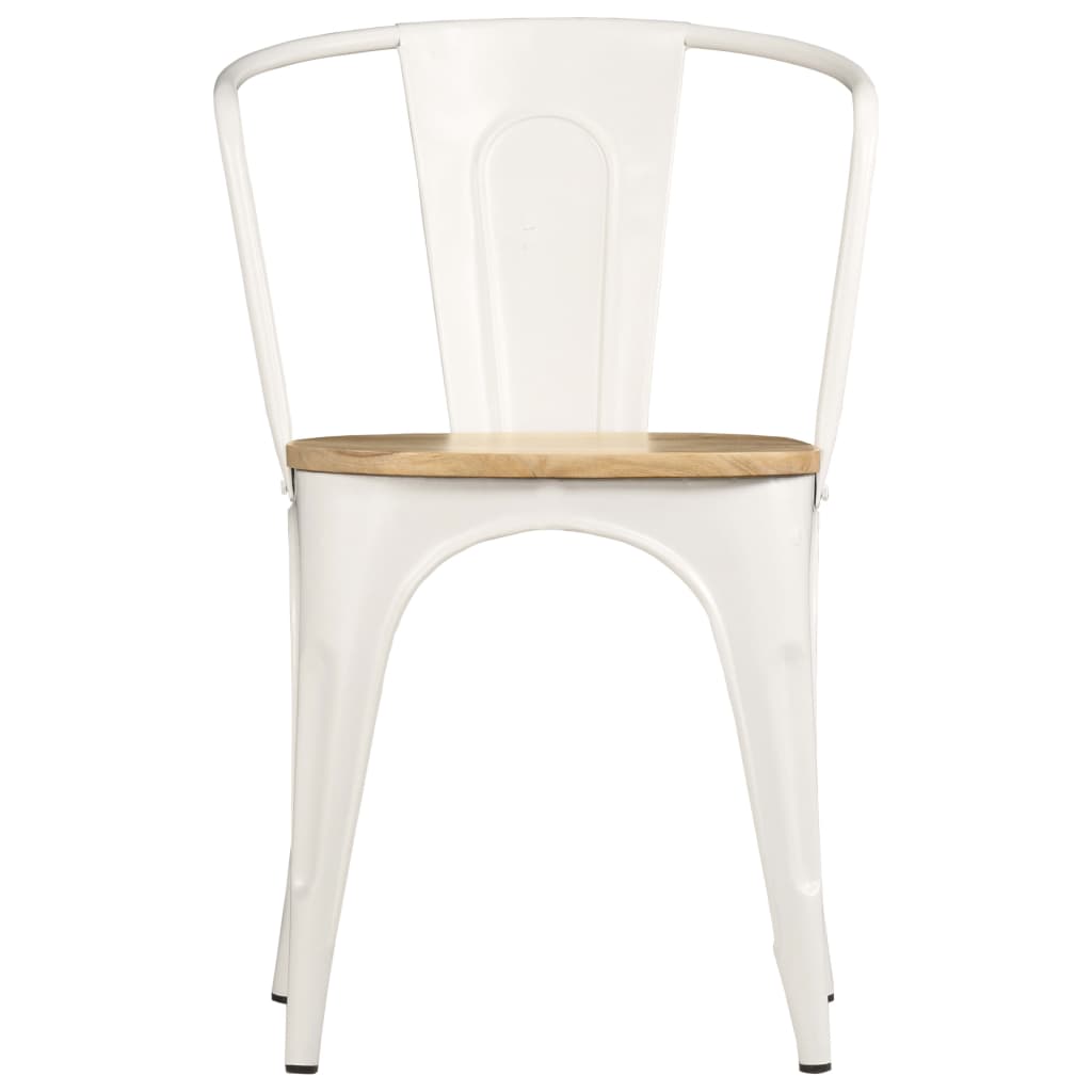 vidaXL Dining Chairs 2 pcs White Solid Mango Wood