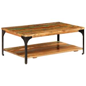 Konferenční stolek s policí 100 x 60 x 35 cm recyklovaný masiv - obrázek 12
