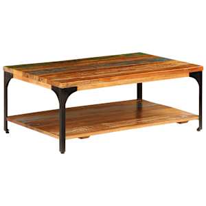 Konferenční stolek s policí 100 x 60 x 35 cm recyklovaný masiv - obrázek 10