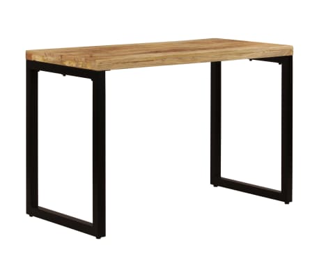 vidaXL Eettafel 115x55x76 cm massief mangohout en staal