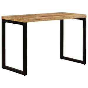 vidaXL Eettafel 115x55x76 cm massief mangohout en staal
