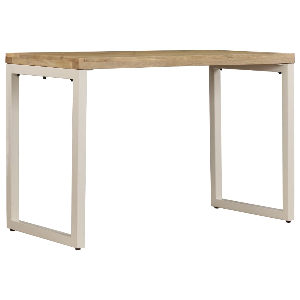 

vidaXL Eettafel 115x55x76 cm massief mangohout en staal