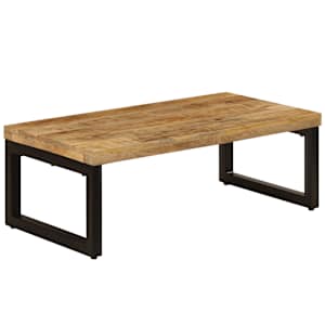 Konferenční stolek 100 x 50 x 35 cm masivní mangovník a ocel - obrázek 1
