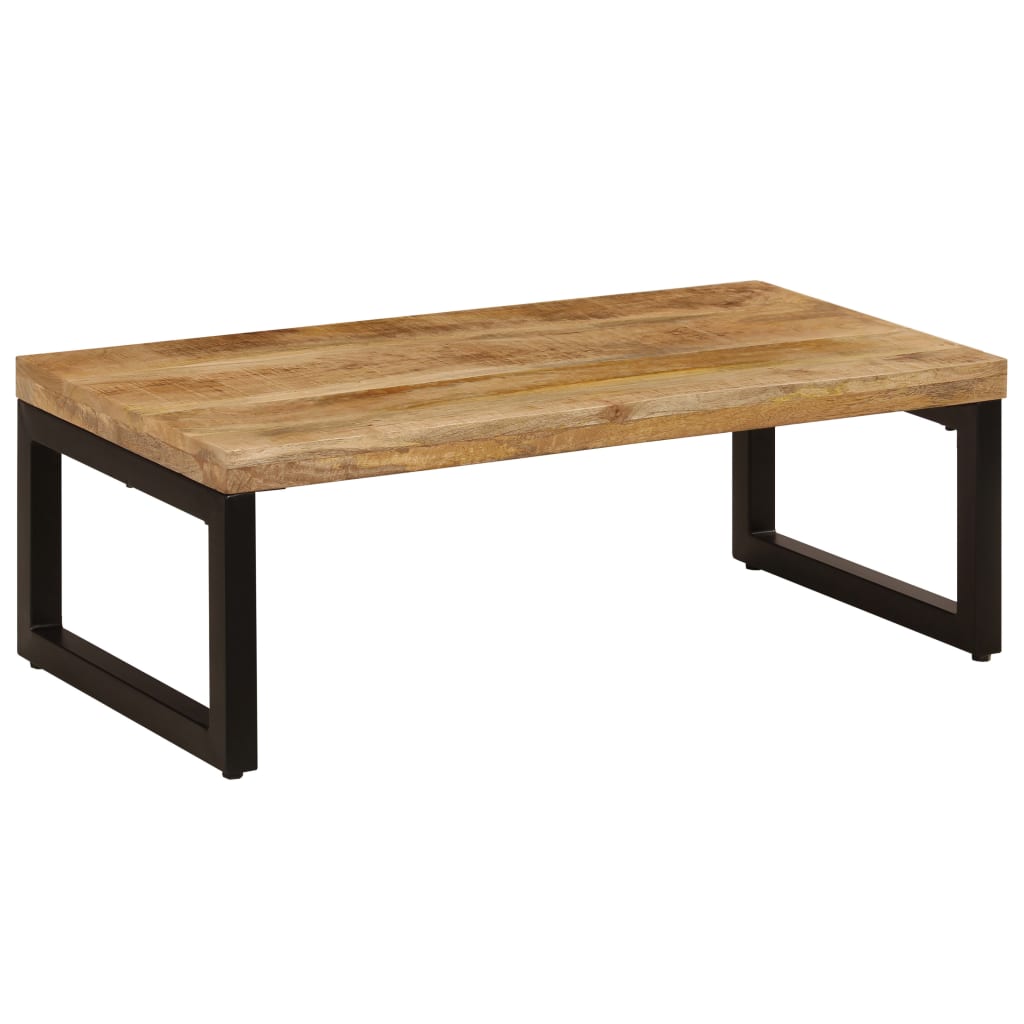 Konferenční stolek 100 x 50 x 35 cm masivní mangovník a ocel - obrázek 14