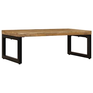 Konferenční stolek 100 x 50 x 35 cm masivní mangovník a ocel - obrázek 2