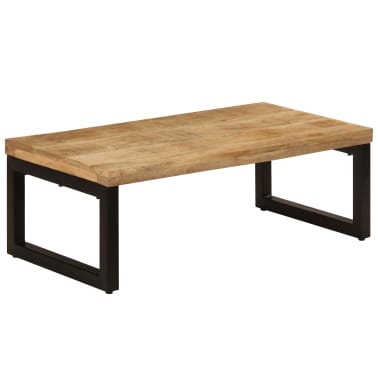 vidaXL Mesa de centro 110x50x35 cm madeira de mangueira maciça e aço[11/14]