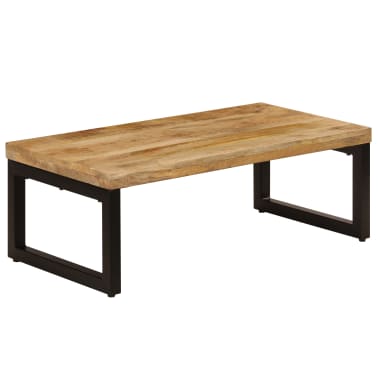 vidaXL Mesa de centro 110x50x35 cm madeira de mangueira maciça e aço[12/14]