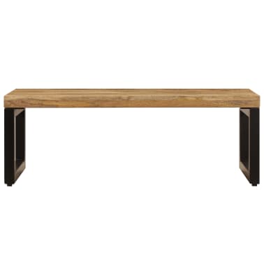 vidaXL Mesa de centro 110x50x35 cm madeira de mangueira maciça e aço[3/14]