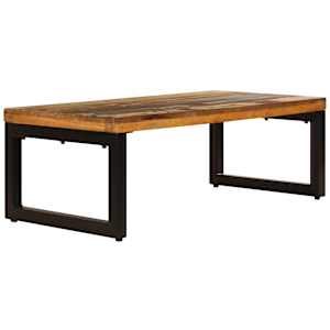 Konferenční stolek 100x50x35cm masivní recyklované dřevo a ocel - obrázek 2