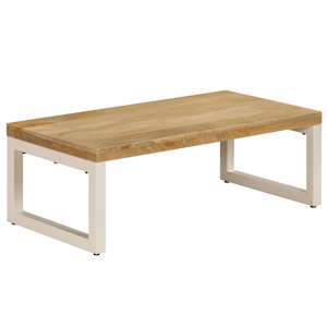vidaXL kohvilaud, 100 x 50 x 35 cm, toekas mangopuit ja teras