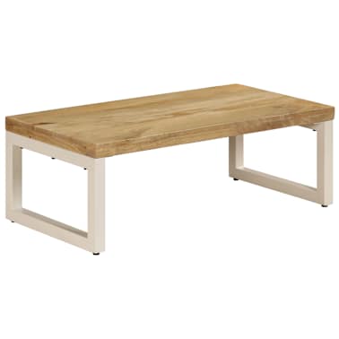 vidaXL Mesa de centro 110x50x35 cm madeira de mangueira maciça e aço[11/14]