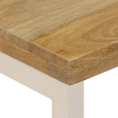 vidaXL Mesa de centro 110x50x35 cm madeira de mangueira maciça e aço[6/14]