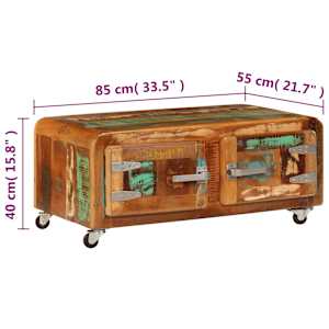 Konferenční stolek 85 x 55 x 40 cm masivní recyklované dřevo - obrázek 9