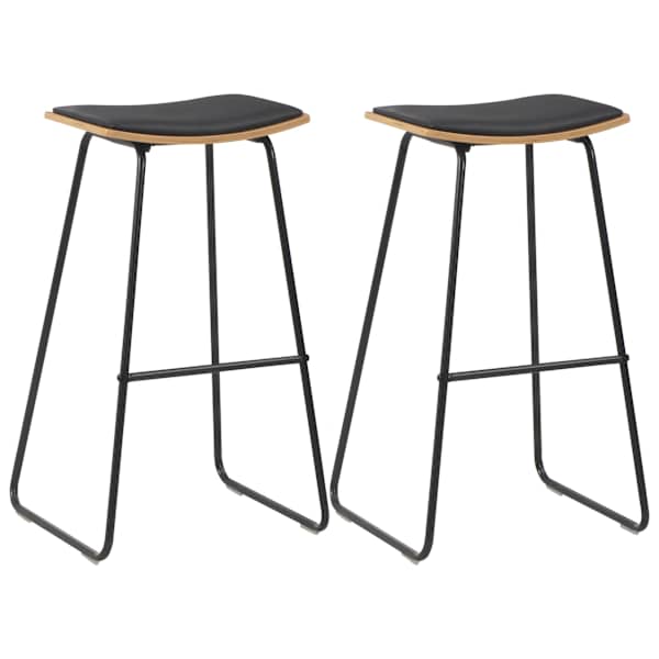 vidaXL baaripukid 2 tk, must, kunstnahast