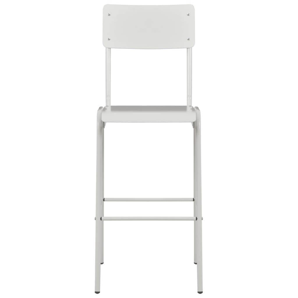 vidaXL Krzesła barowe, 2 szt., białe, sklejka i stal