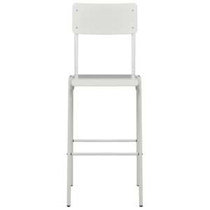 vidaXL Barstoler 2 stk hvit solid kryssfinér stål