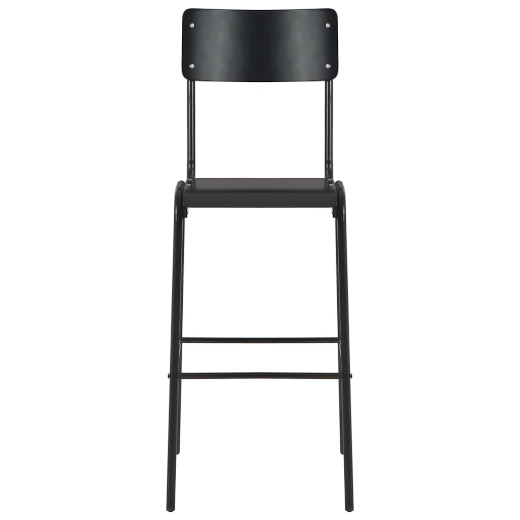 Thumbnail - vidaXL Barhocker 2 Stk. Schwarz Massives Sperrholz Stahl