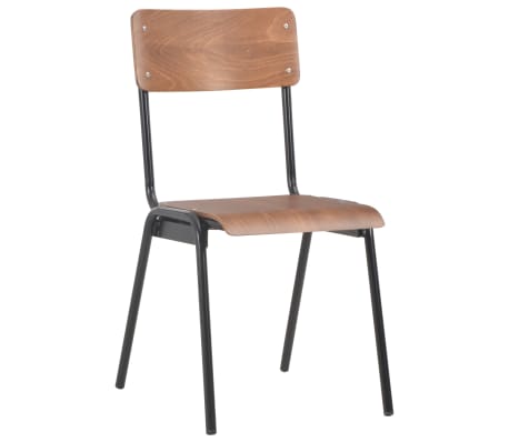 vidaXL Esszimmerstühle 2 Stk. Braun Massives Sperrholz Stahl vidaXL Esszimmerstühle 2 Stk. Braun Massives Sperrholz Stahl