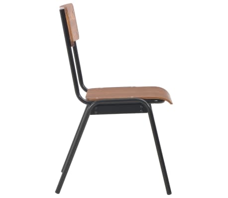 vidaXL Esszimmerstühle 2 Stk. Braun Massives Sperrholz Stahl vidaXL Esszimmerstühle 2 Stk. Braun Massives Sperrholz Stahl