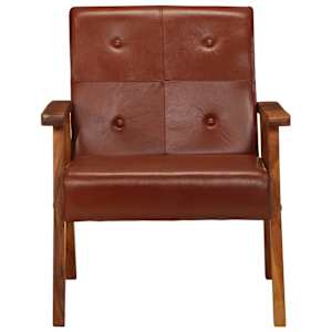 vidaXL Πολυθρόνα Καφέ από Γνήσιο Δέρμα