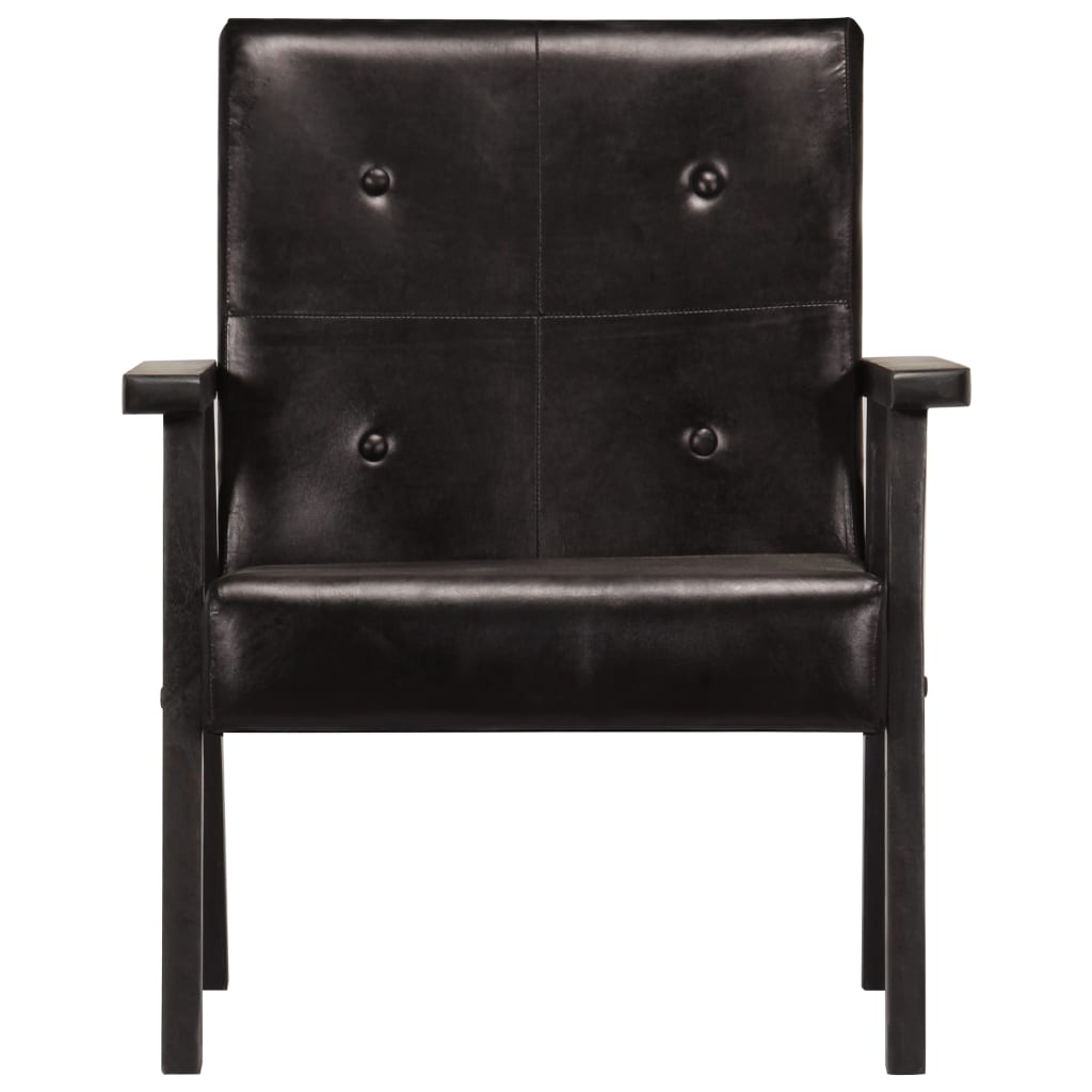 vidaXL Fauteuil Noir Cuir véritable