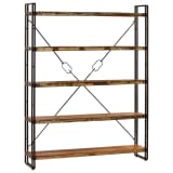vidaXL 5-Tier Bookcase 140x30x180 cm Solid Reclaimed Wood