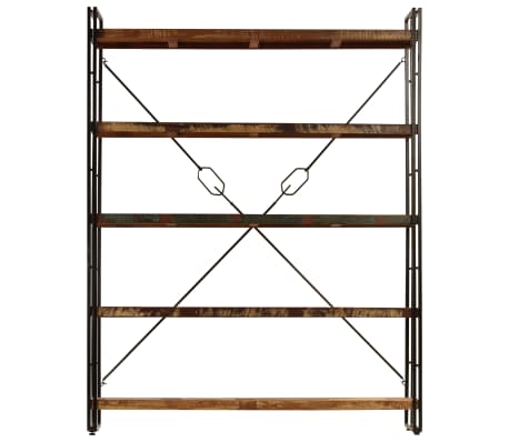 vidaXL 5-Tier Bookcase 140x30x180 cm Solid Reclaimed Wood