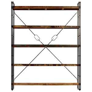 vidaXL Knygų lentyna, 140x30x180cm, perdirbta mediena, su 5 lentynomis