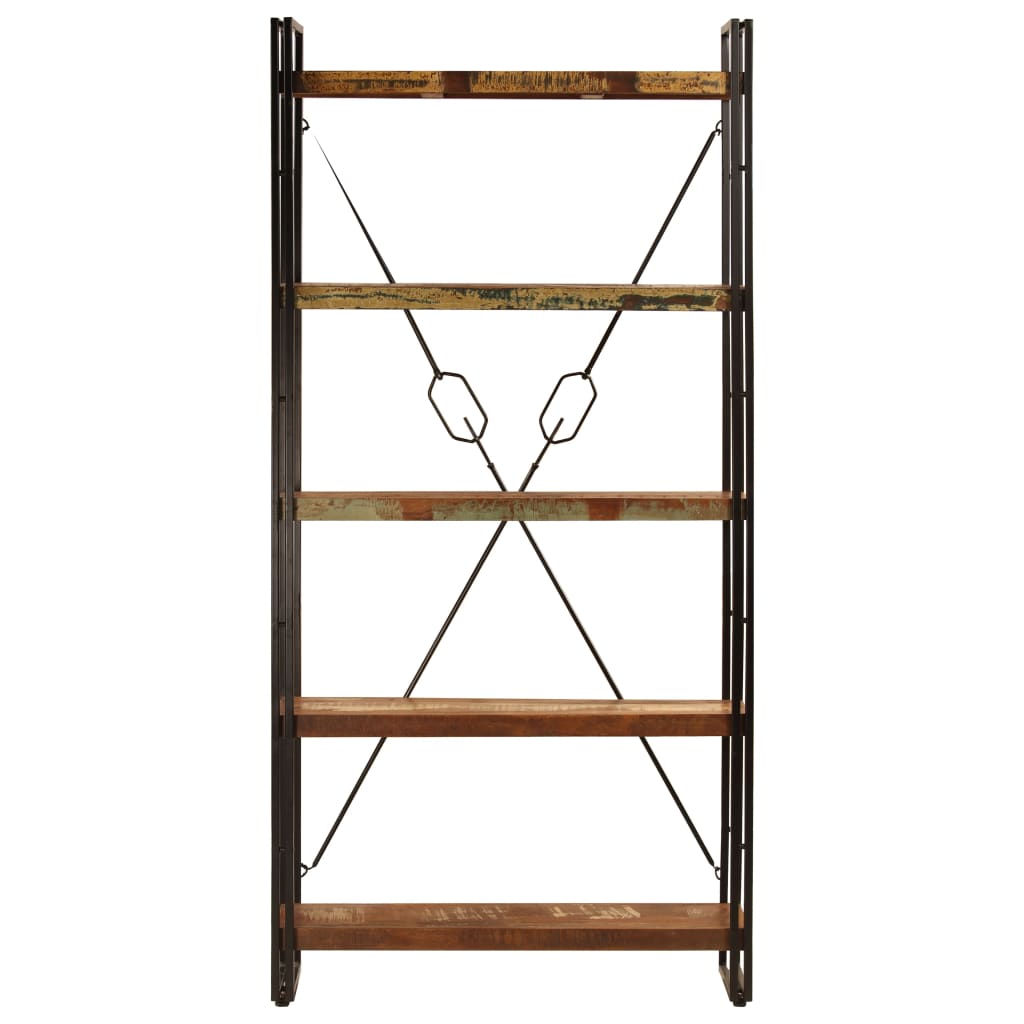 vidaXL 5-Tier Bookcase 90x30x180 cm Solid Reclaimed Wood